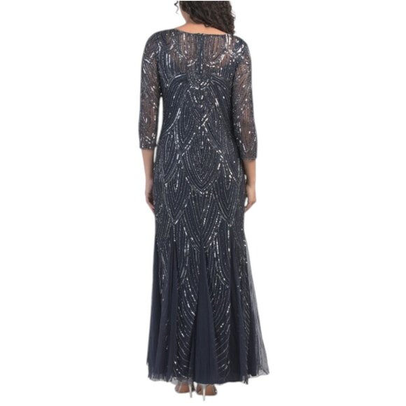PISSARO NIGHTS Long Sleeve Beaded Gown - Picture 2 of 2
